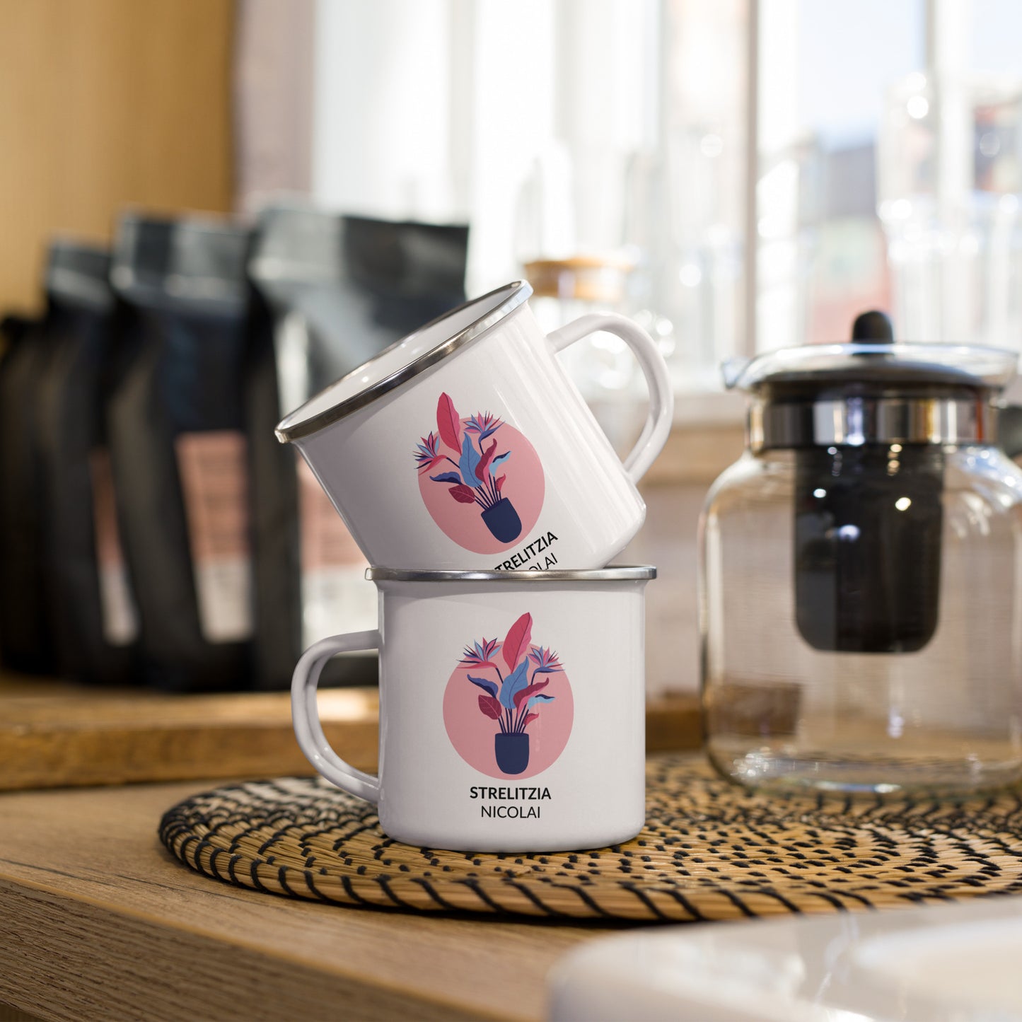 Strelitzia nicolai – Enamel Mug