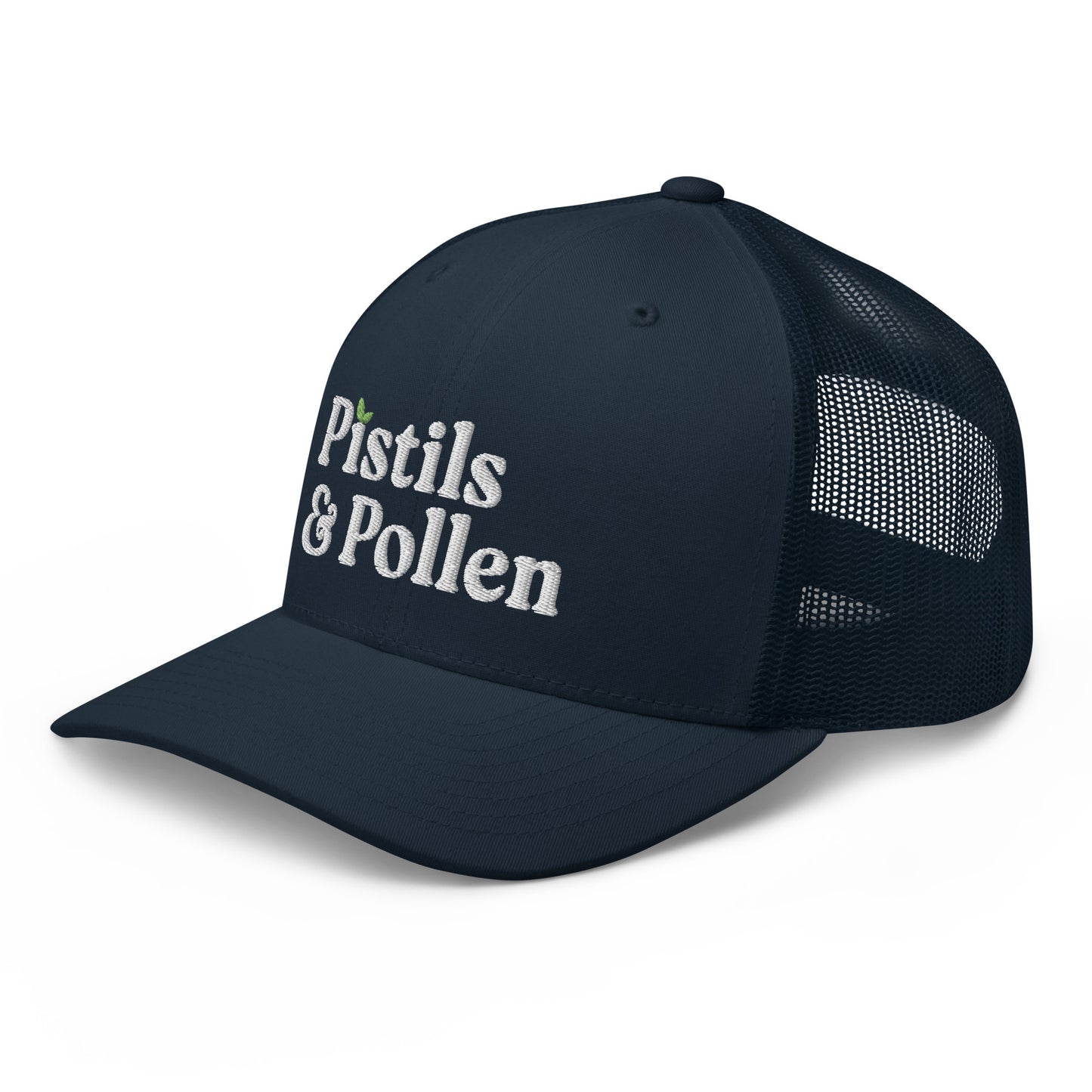 Pistils & Pollen - Snap Back Cap (white on blue)