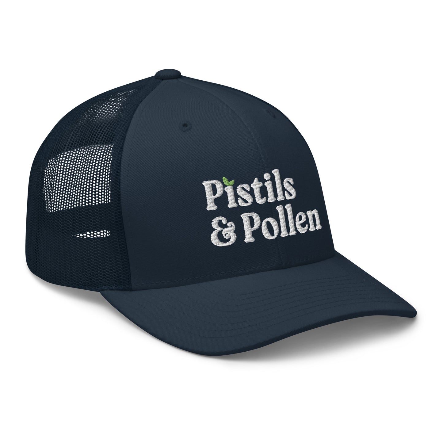 Pistils & Pollen - Snap Back Cap (white on blue)