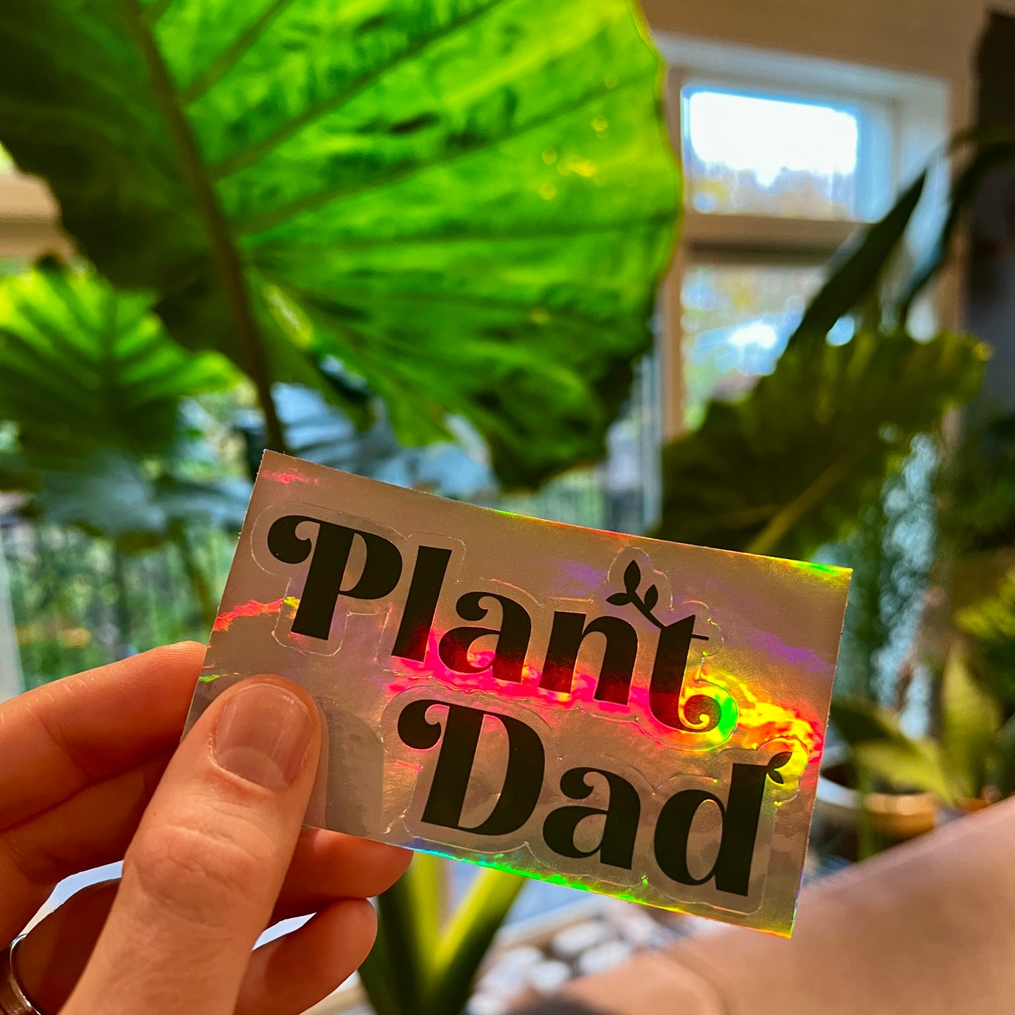 Plant Dad - holographic stickers