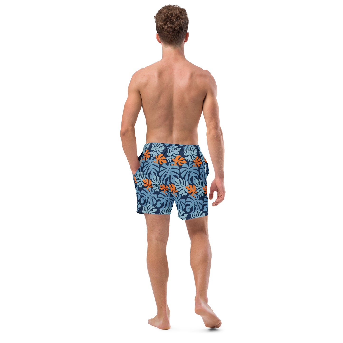 Men's trunks - Monstera Leaf Blue & Orange