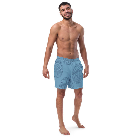 Men's trunks - Monstera Leaf Blue