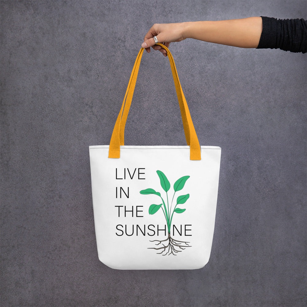 Live in the Sunshine - Gardening Tote Bag