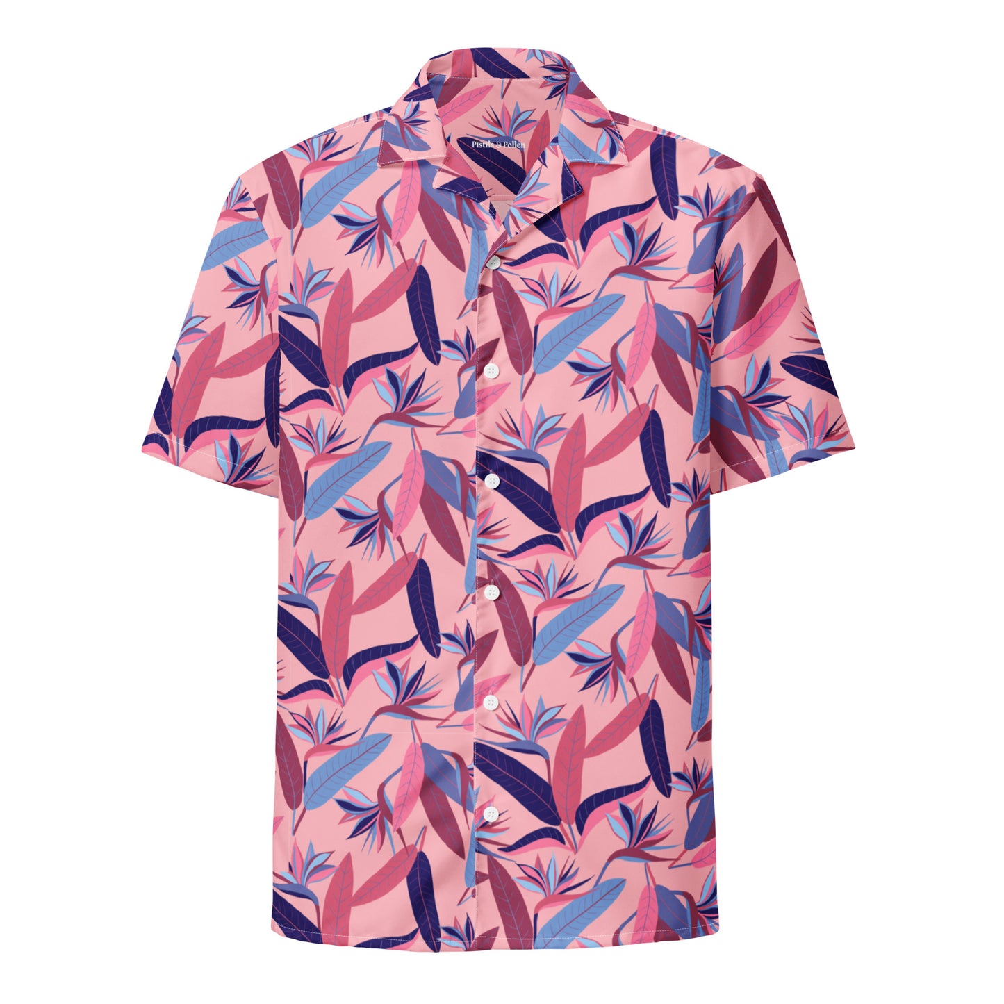 Strelitzia nicolai – Men’s Button Down Beach Shirt