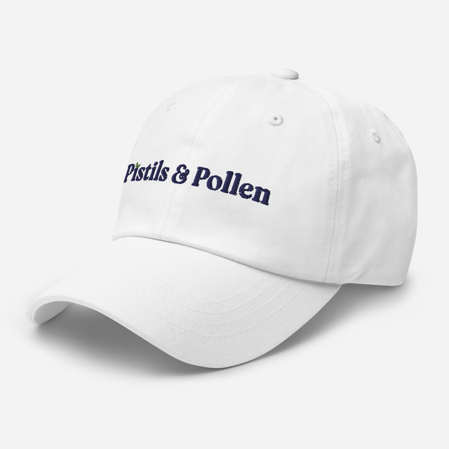 Pistils & Pollen - Cotton Hat (blue on white)