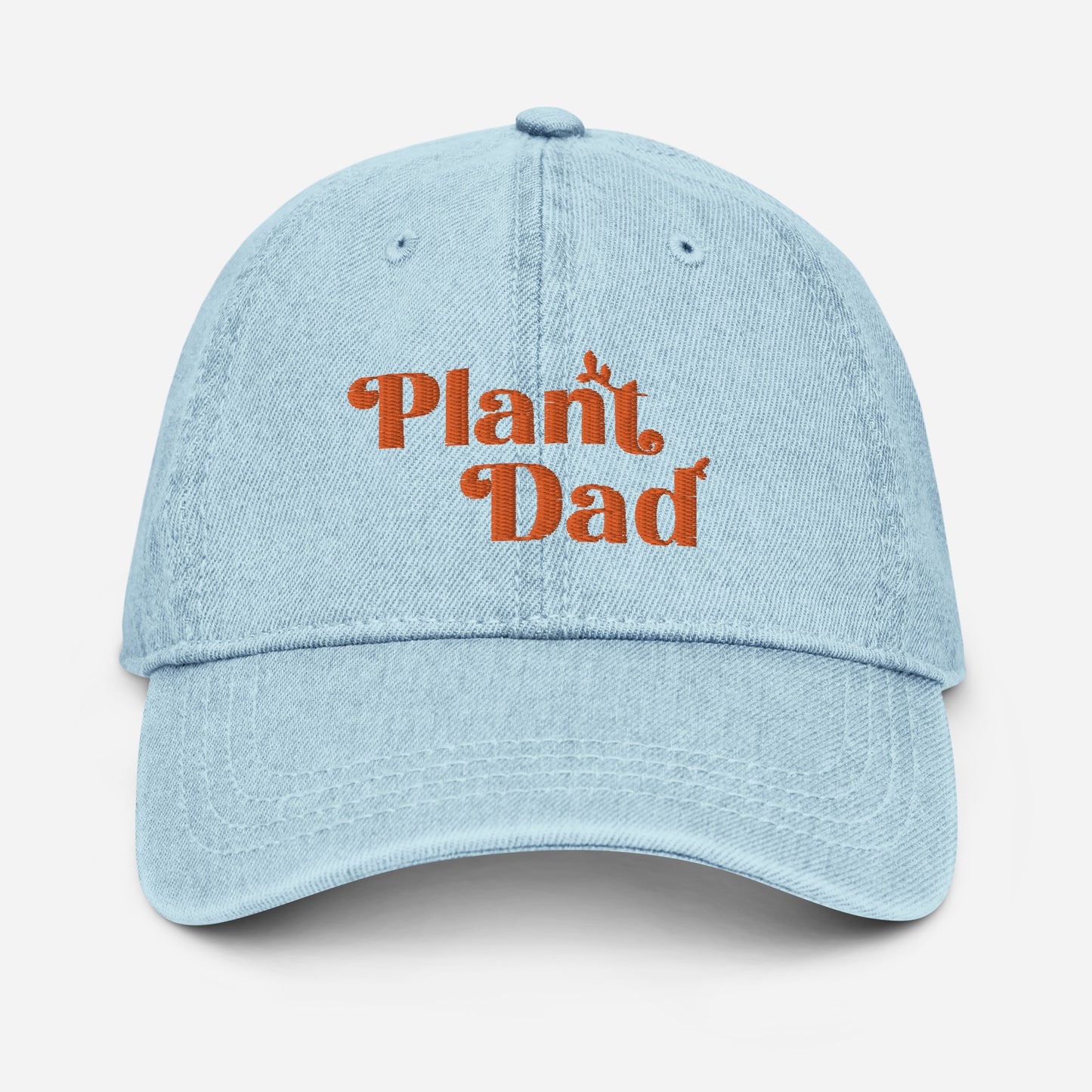 Plant Dad - Denim Hat (orange on blue)