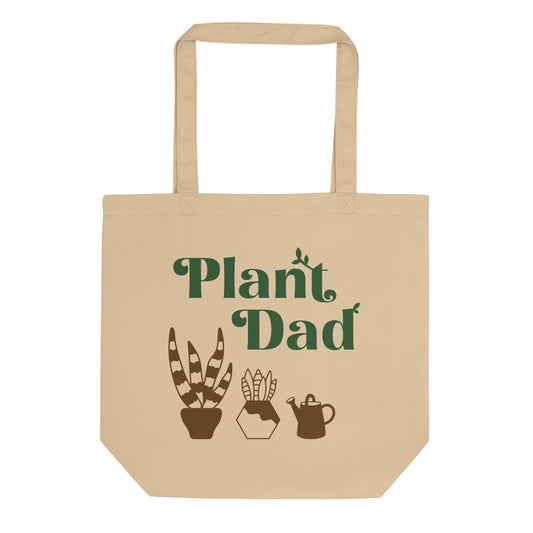 Plant Dad - Organic Cotton Tote Bag (green & brown)