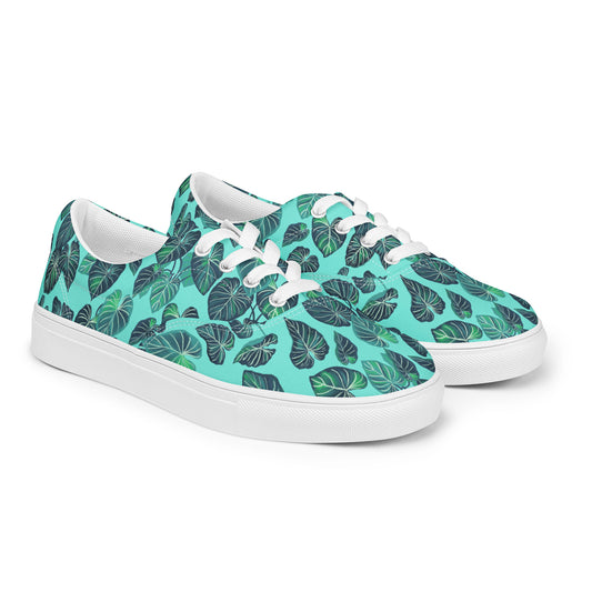 Philodendron gloriosum - Women’s Lace Up Canvas Shoes